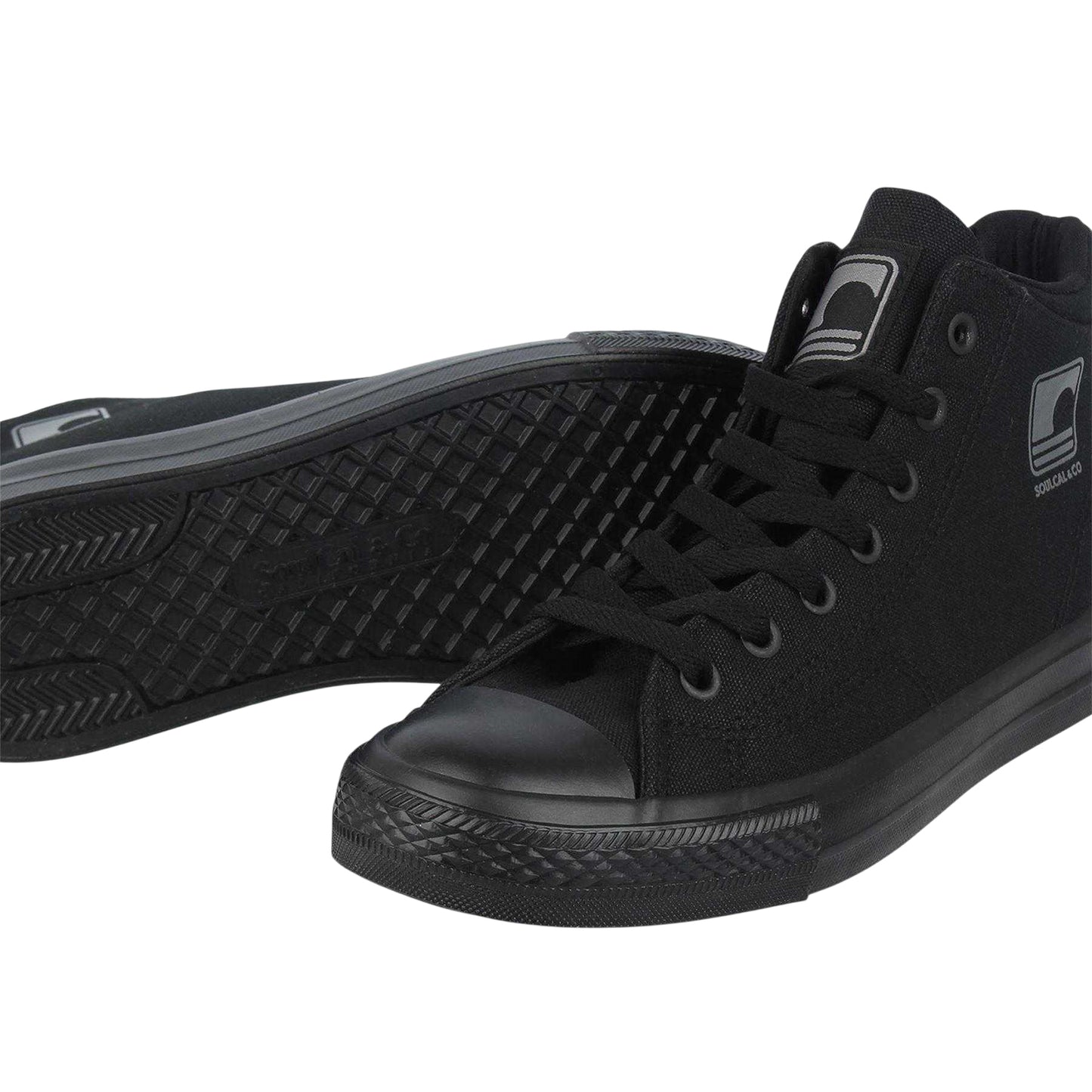 Black - Lifestyle - SoulCal Childrens-Kids Canvas High Top Trainers