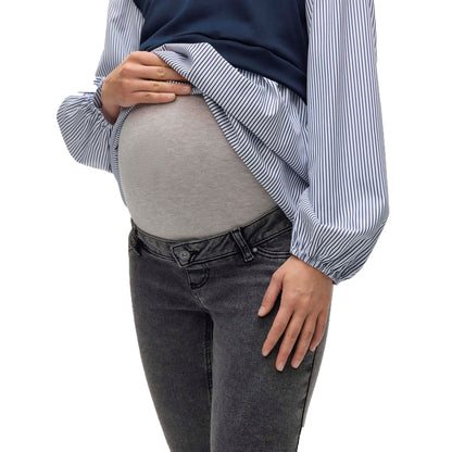 Black - Side - Mamalicious Womens-Ladies Mlosaka 5 Pockets Maternity Jeans