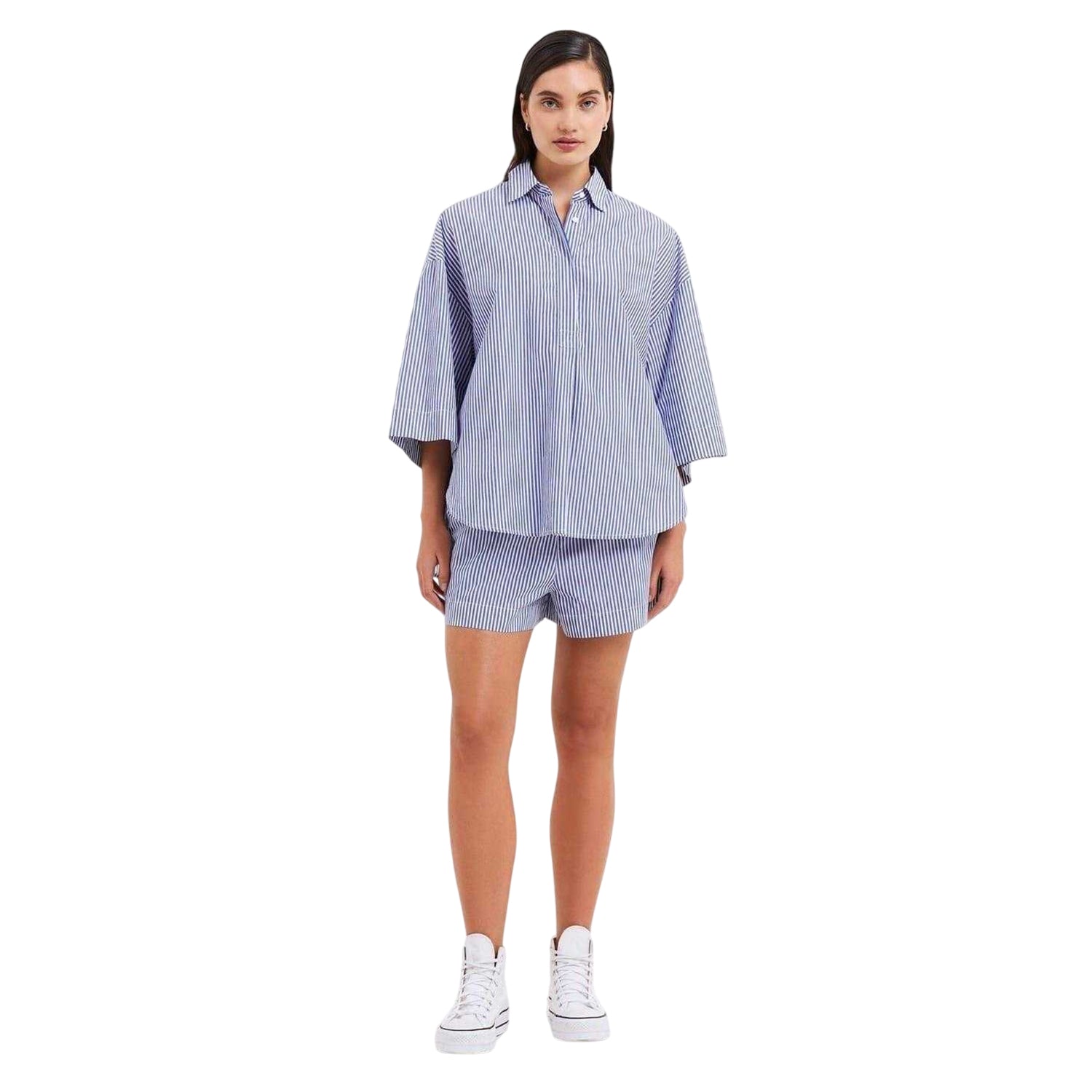 White-Marine - Lifestyle - French Connection Womens-Ladies Rhodes Striped Shirt