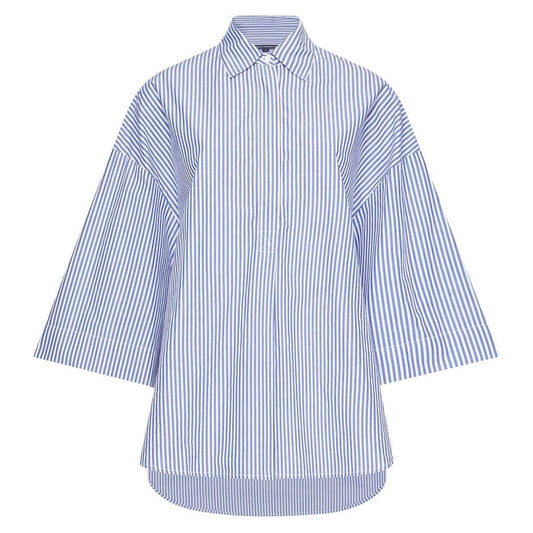 White-Marine - Front - French Connection Womens-Ladies Rhodes Striped Shirt