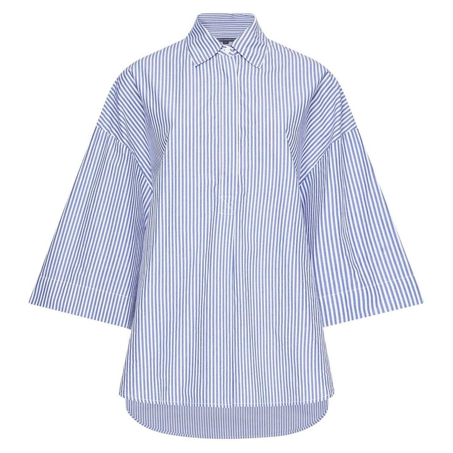 White-Marine - Front - French Connection Womens-Ladies Rhodes Striped Shirt
