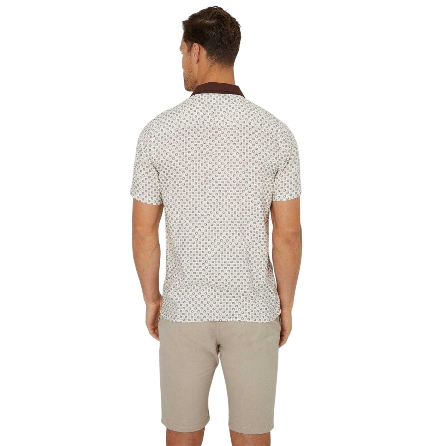 Cream - Back - Threadbare Mens Patterned Shirt