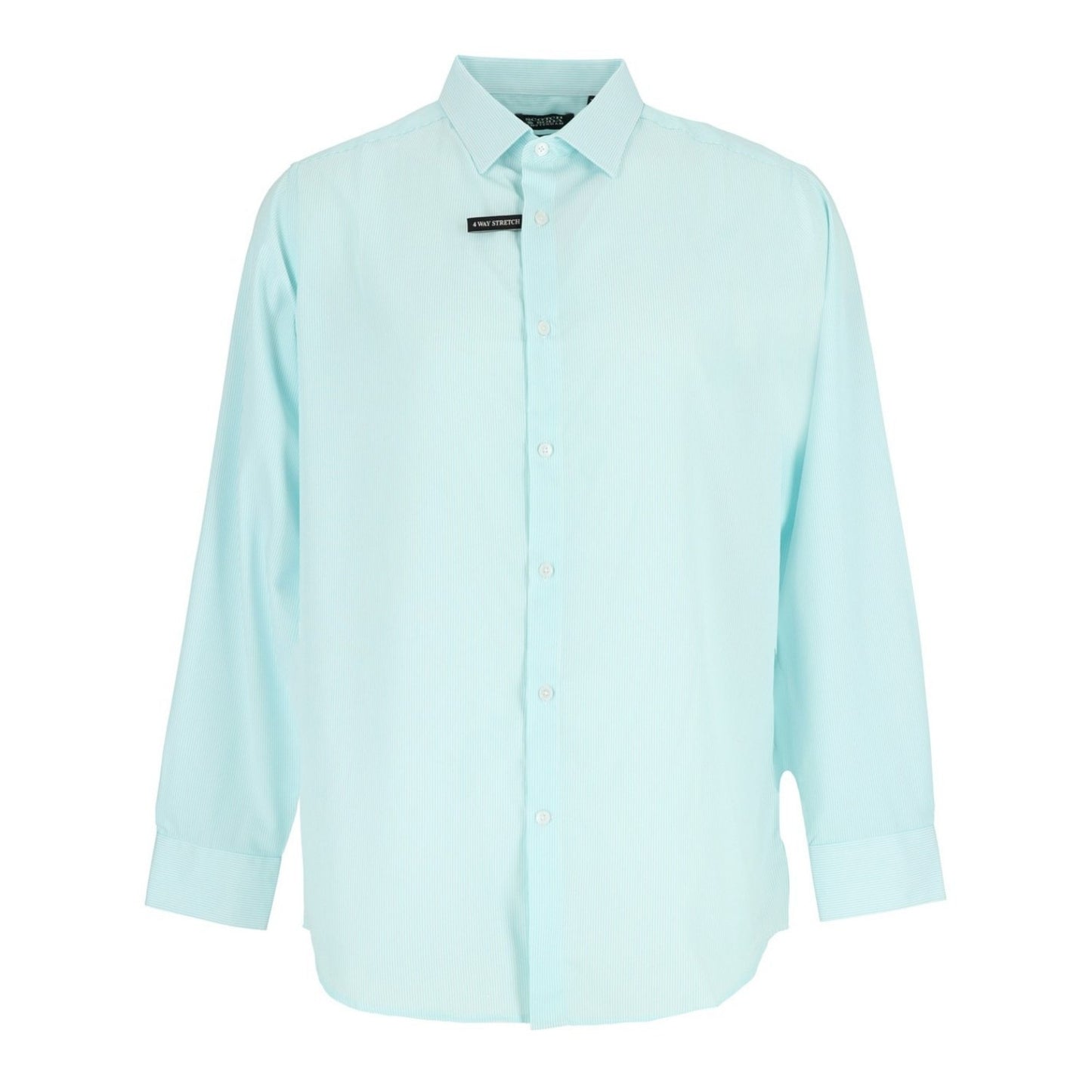 White-Light Green - Front - Scotch And Soda Mens Stripe Long-Sleeved Shirt