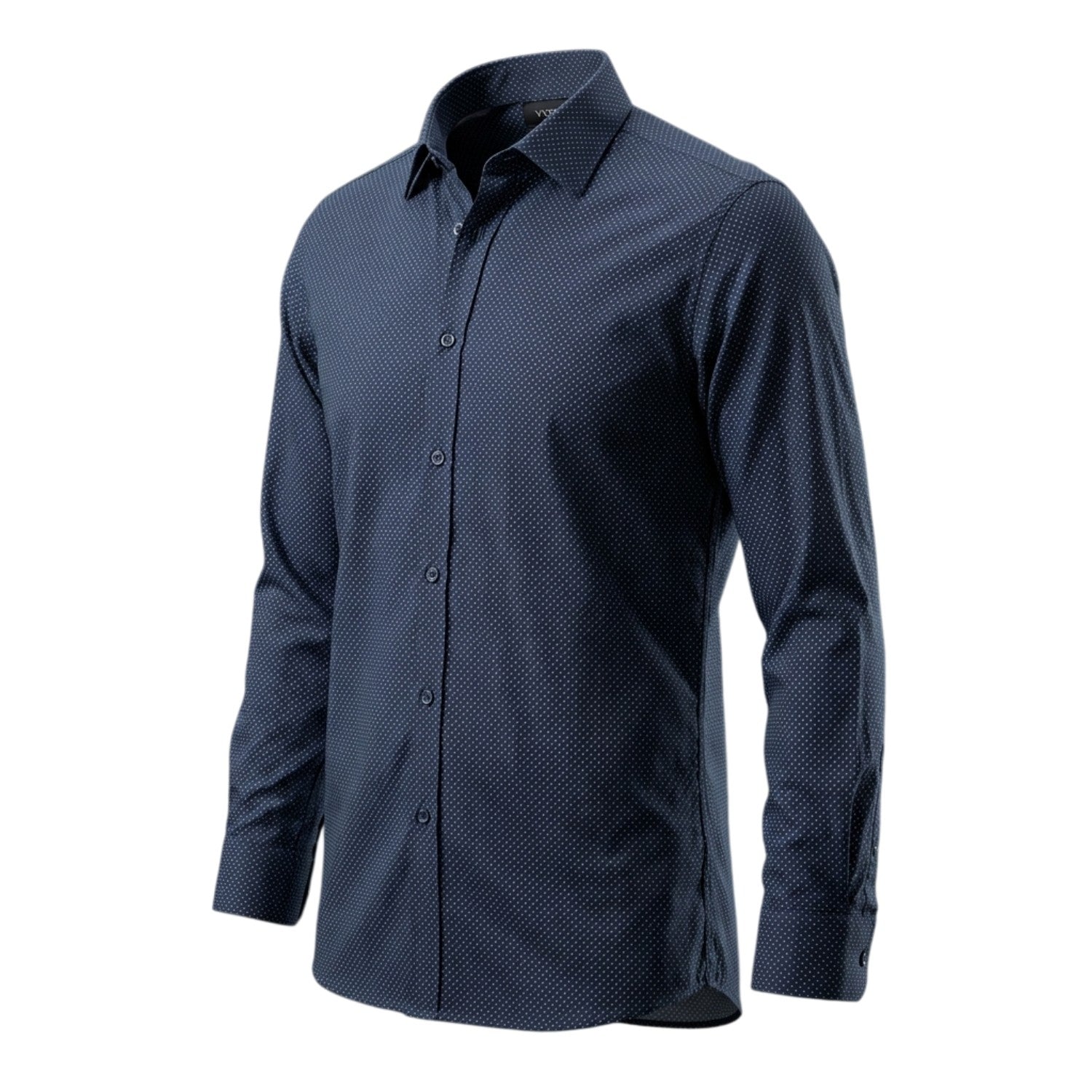 Navy - Side - Scotch And Soda Mens Stripe Long-Sleeved Shirt