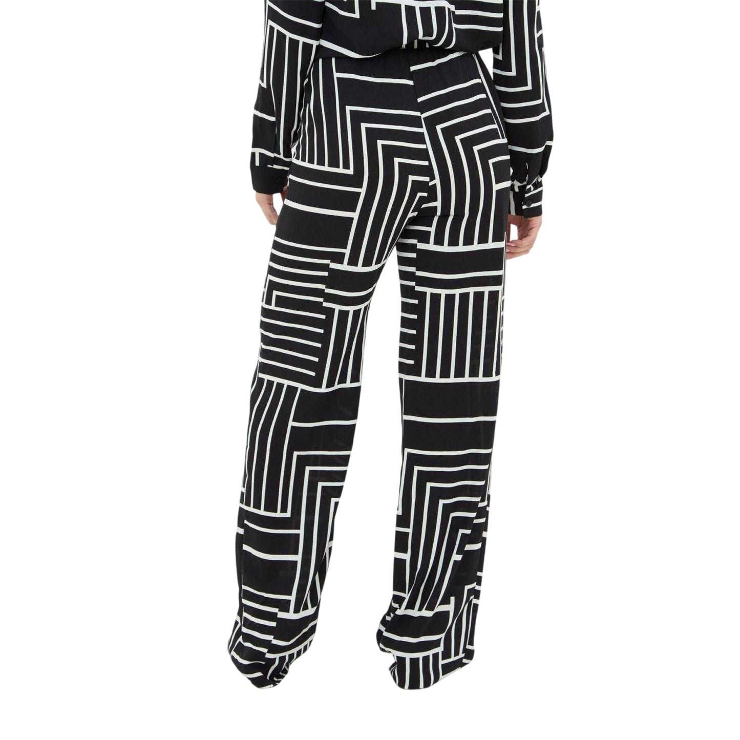 Black - Back - I Saw It First Womens-Ladies Crepe Wide Leg Trousers