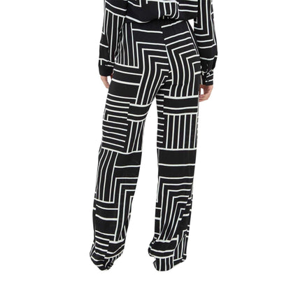 Black - Back - I Saw It First Womens-Ladies Crepe Wide Leg Trousers
