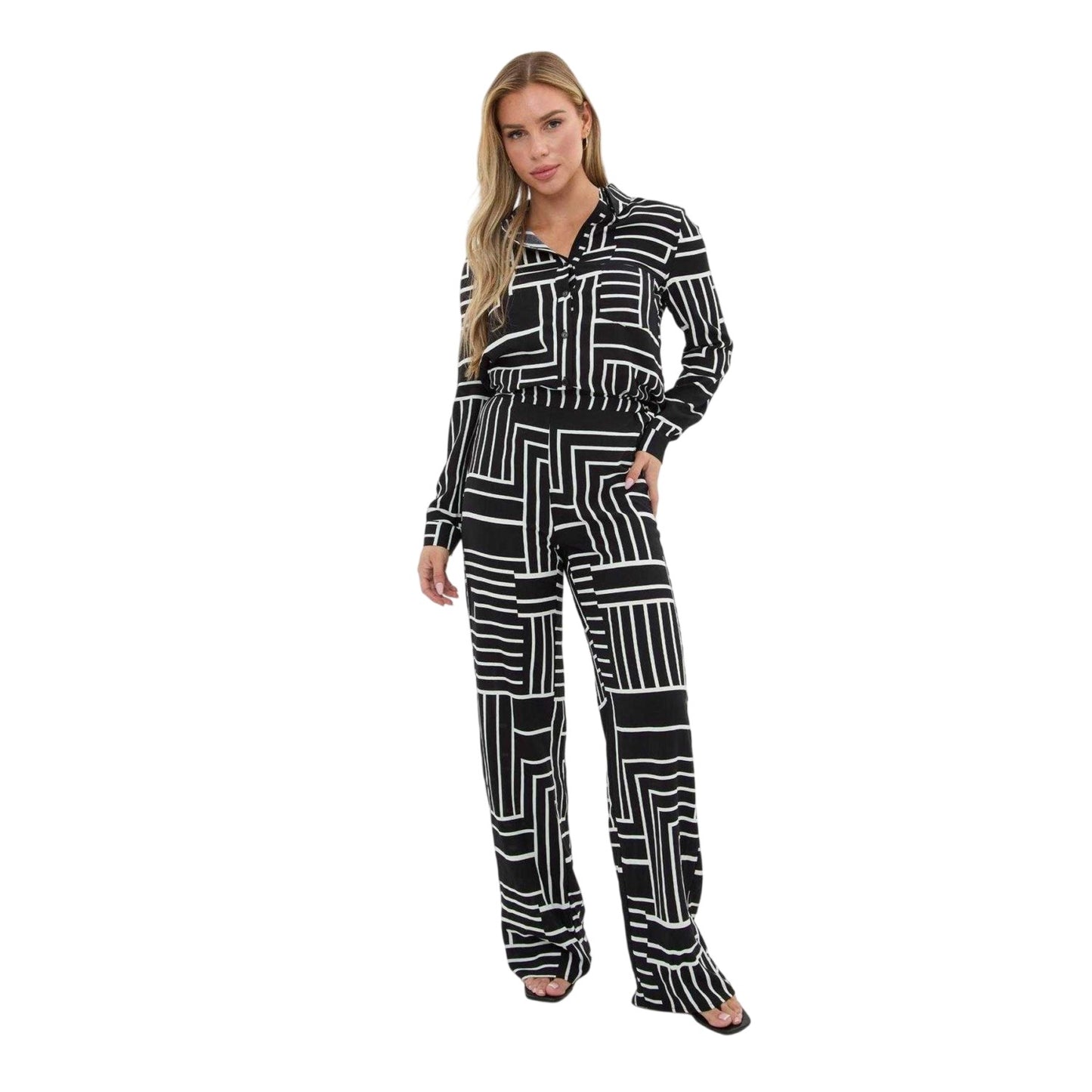 Black - Lifestyle - I Saw It First Womens-Ladies Crepe Wide Leg Trousers