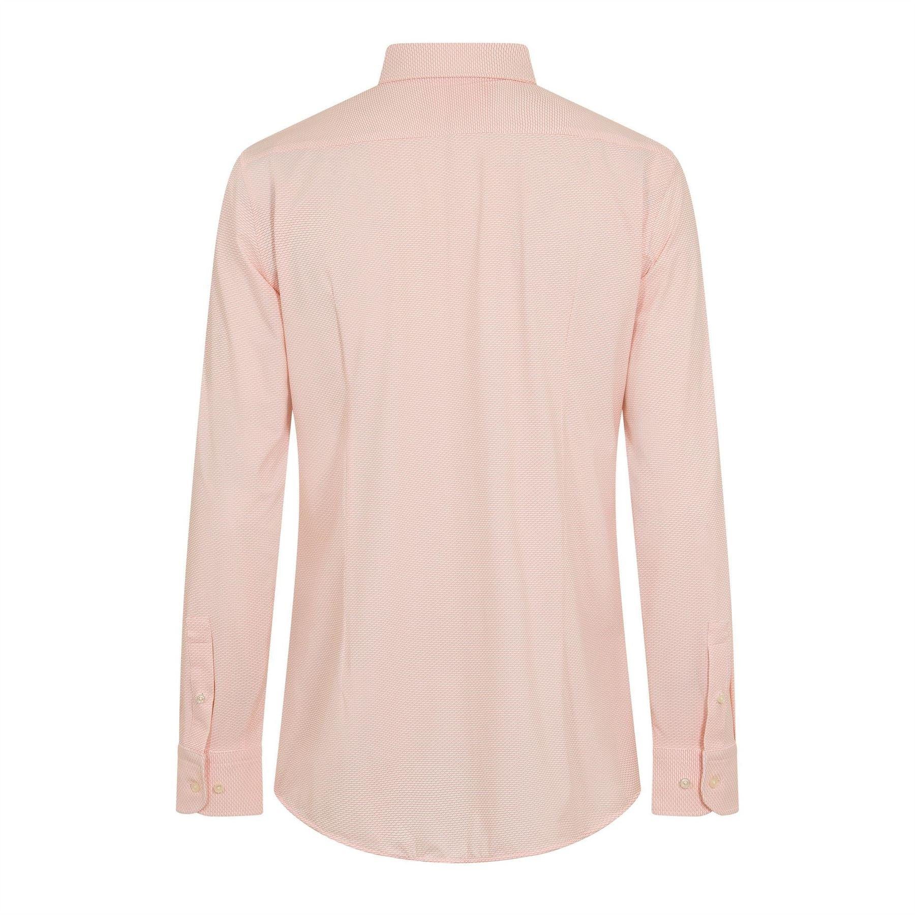Dark Orange - Back - Boss Mens Oxford Point Collar Long-Sleeved Shirt