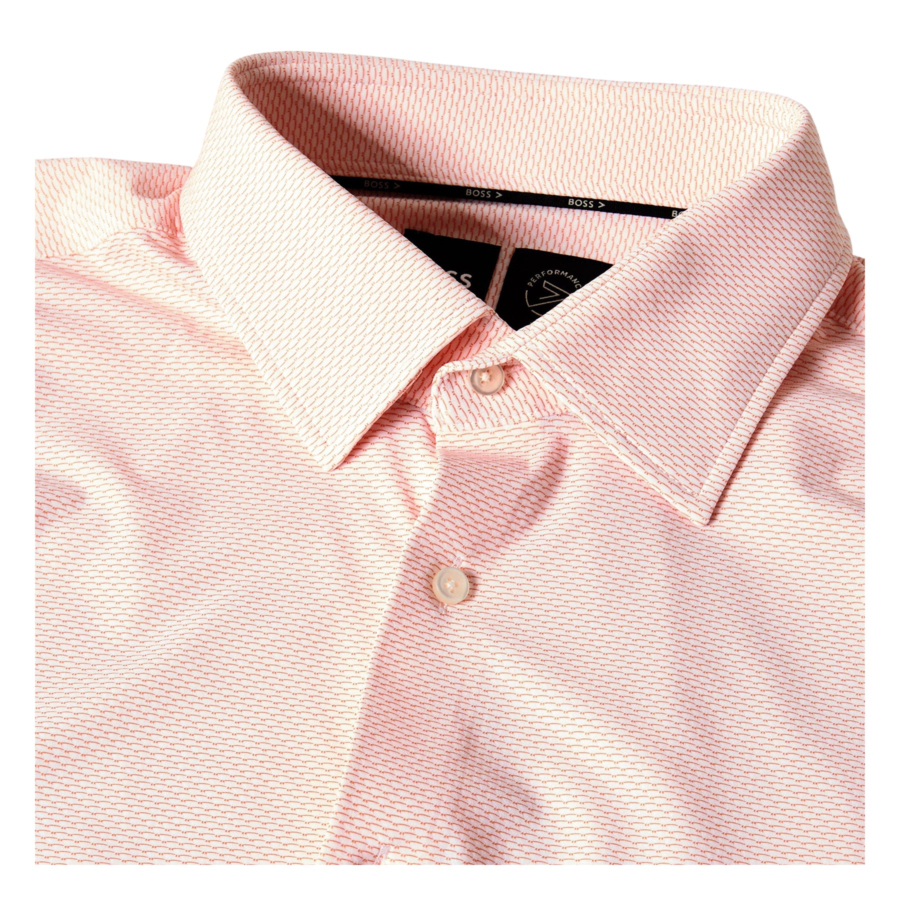 Dark Orange - Side - Boss Mens Oxford Point Collar Long-Sleeved Shirt