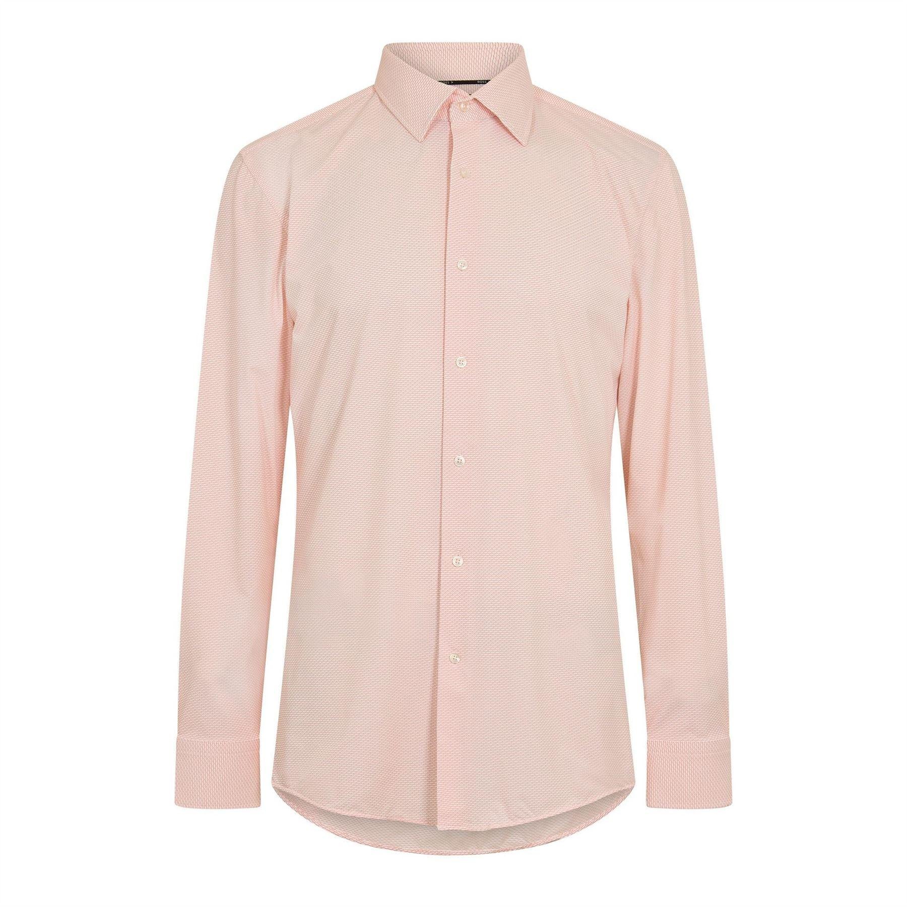 Dark Orange - Front - Boss Mens Oxford Point Collar Long-Sleeved Shirt