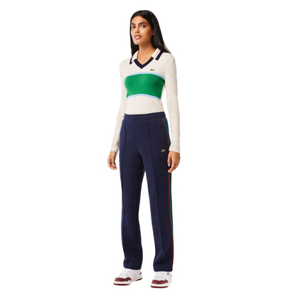 Navy Blue - Lifestyle - Lacoste Womens-Ladies Side Stripe Regular Tracksuit Bottoms