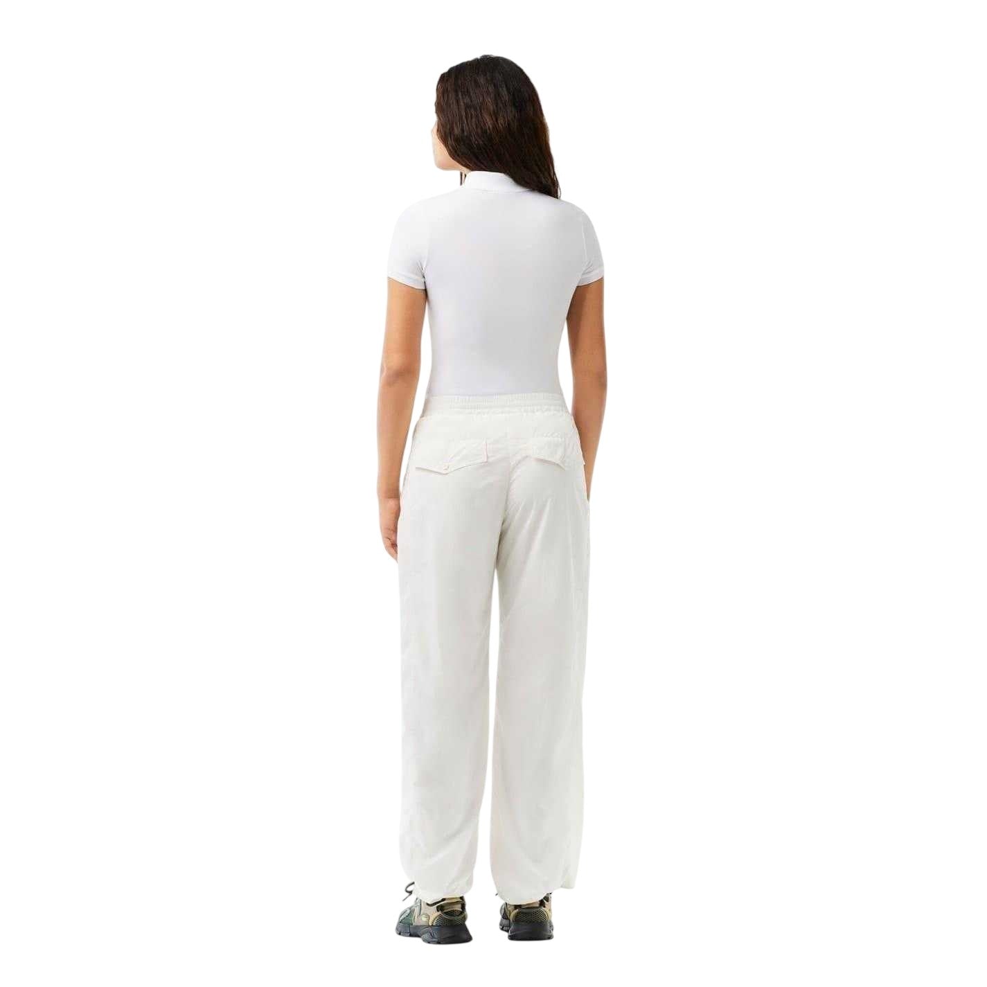 Cream - Back - Lacoste Unisex Adult Woven Straight Tracksuit Bottoms