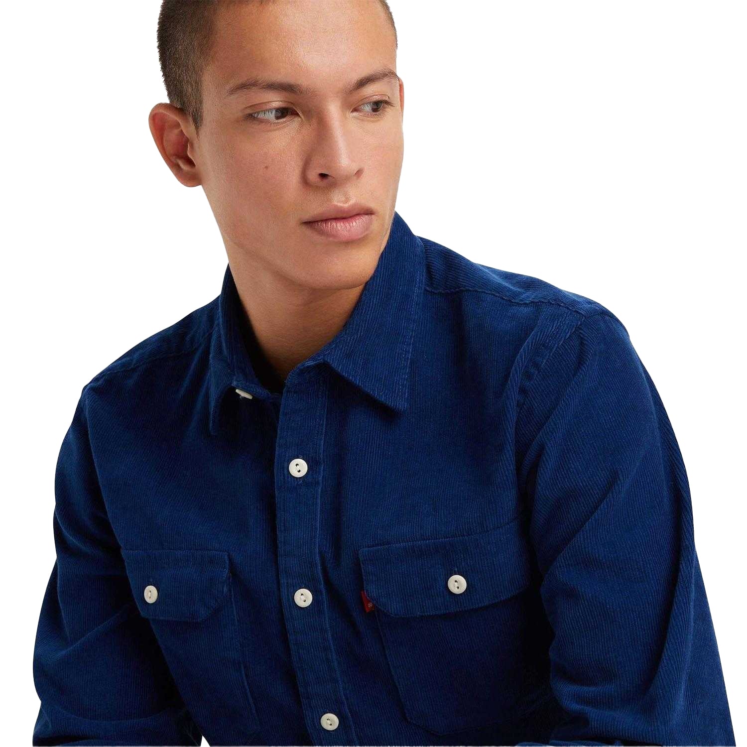 Dark Blue - Lifestyle - Levis Mens Jackson Worker Corduroy Ribbed Overshirt
