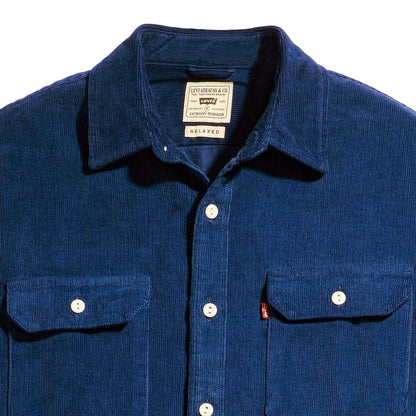 Dark Blue - Pack Shot - Levis Mens Jackson Worker Corduroy Ribbed Overshirt