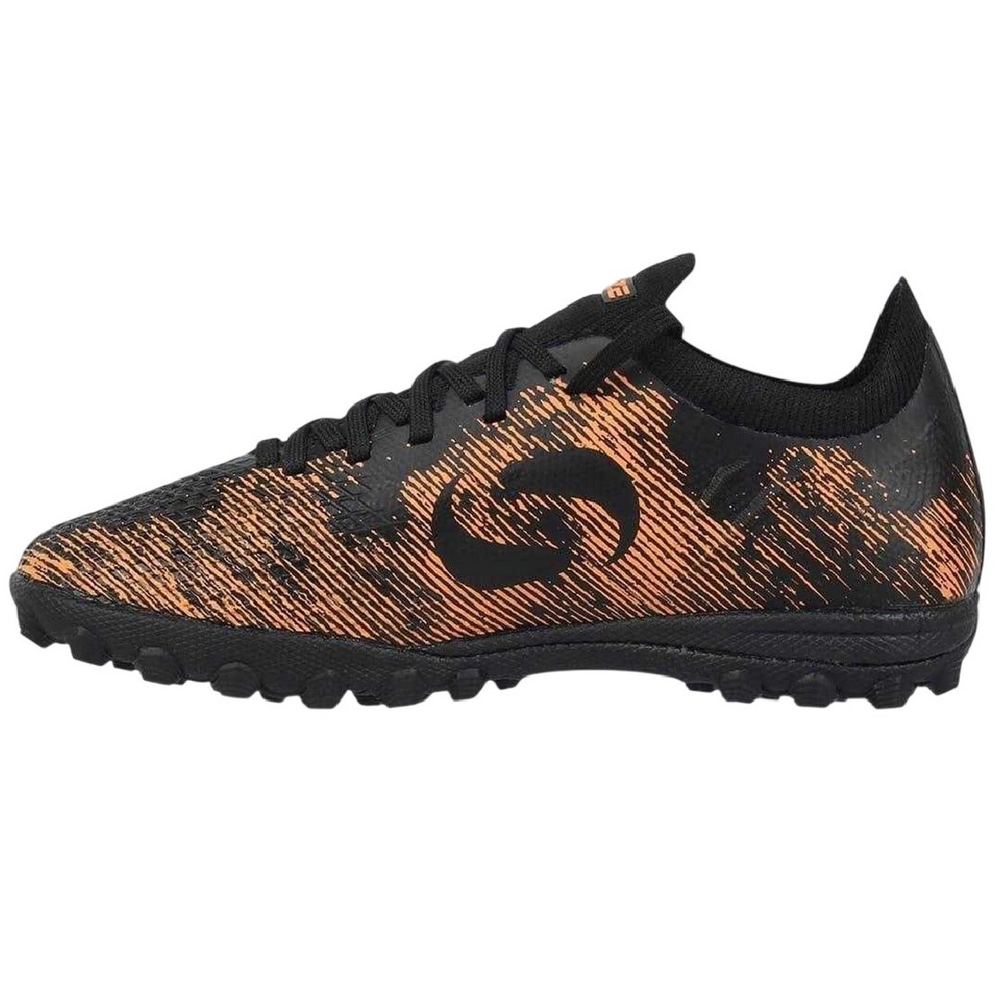 Black-Orange - Side - Sondico Childrens-Kids Blaze Astro Turf Trainers