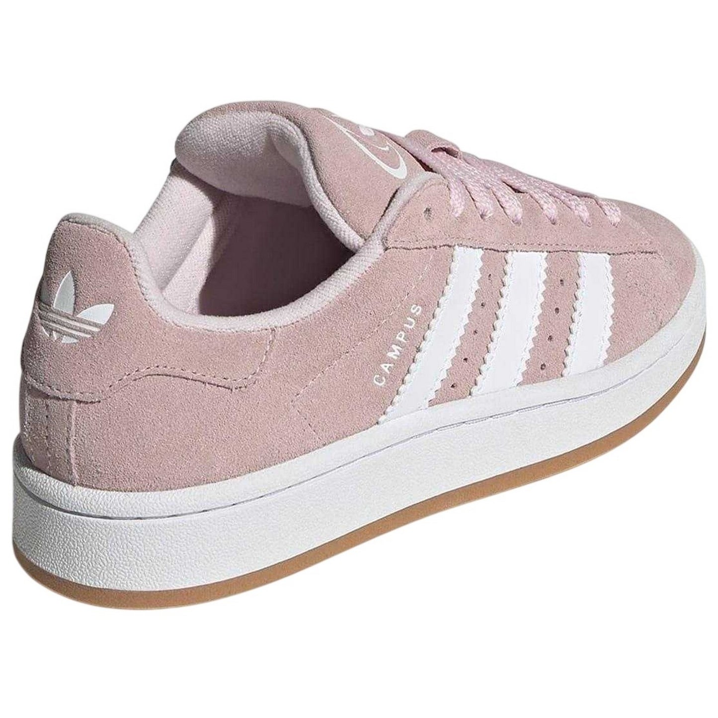Pink-White - Back - Adidas Childrens-Kids Campus 00s Suede Flat Trainers