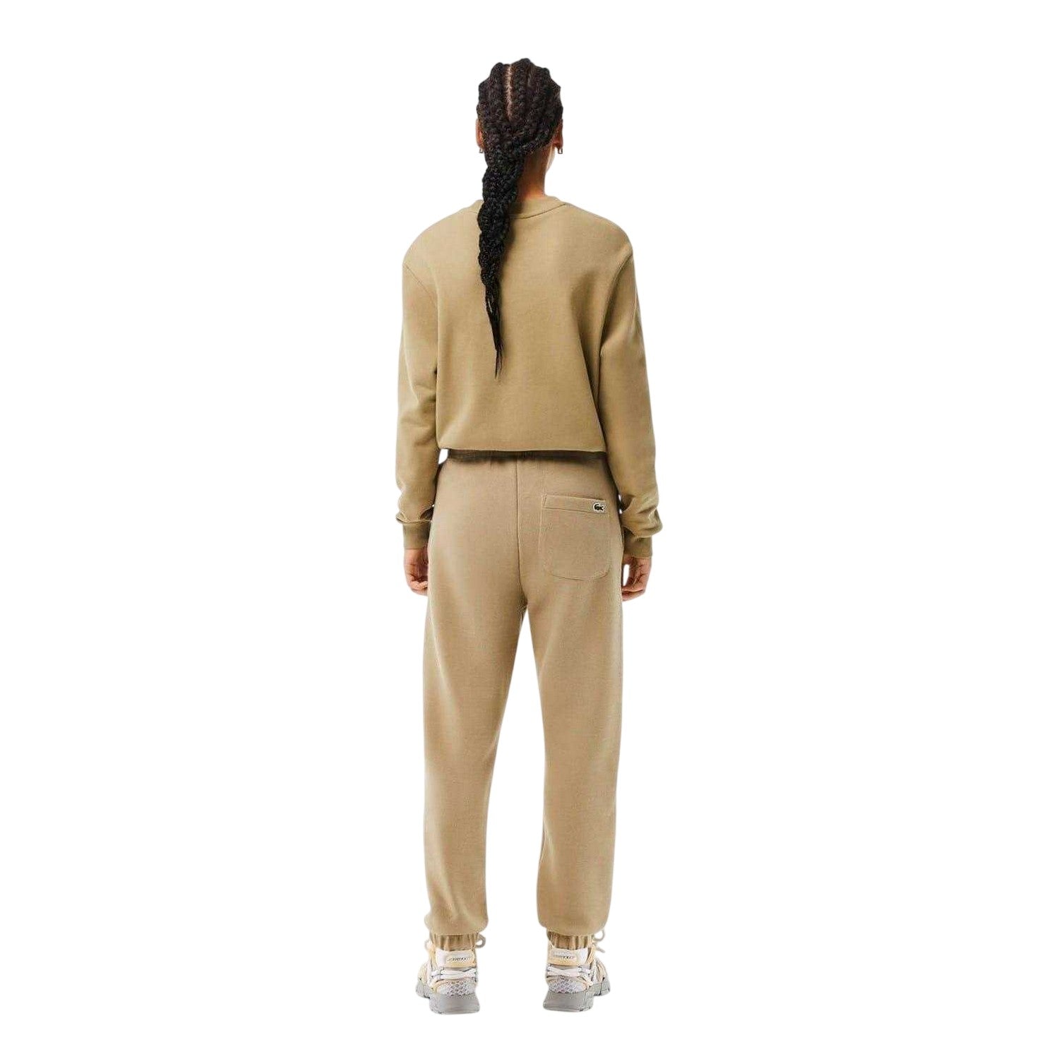 Nude - Back - Lacoste Womens-Ladies Cotton Blend Loose Fit Joggers