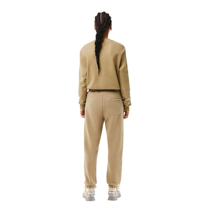 Nude - Back - Lacoste Womens-Ladies Cotton Blend Loose Fit Joggers