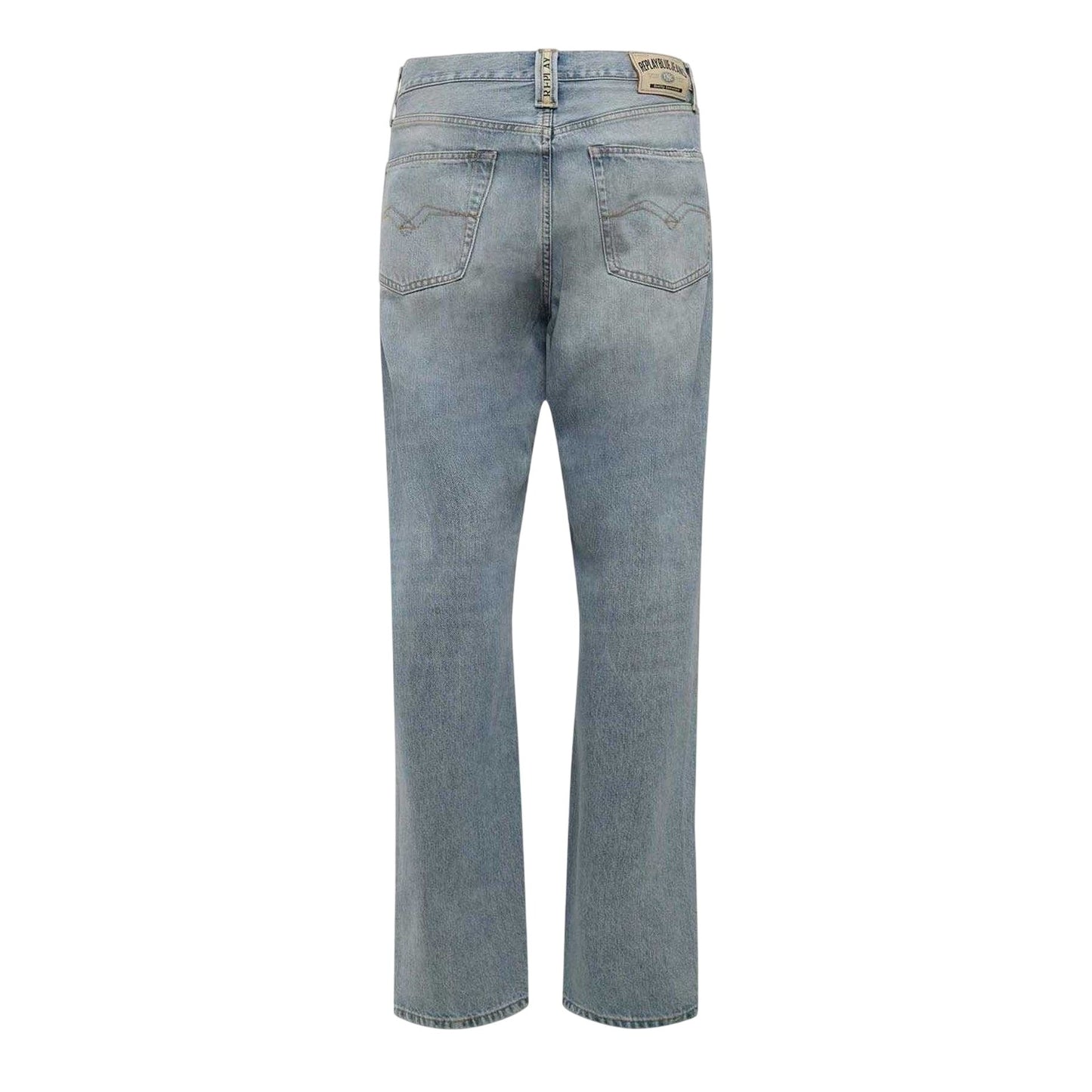 Blue - Back - Replay Mens Denim Straight Jeans