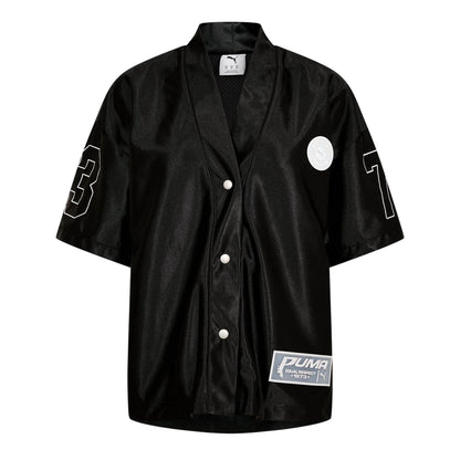 Puma Black - Front - Puma Womens-Ladies Printed Relaxed Fit Overshirt