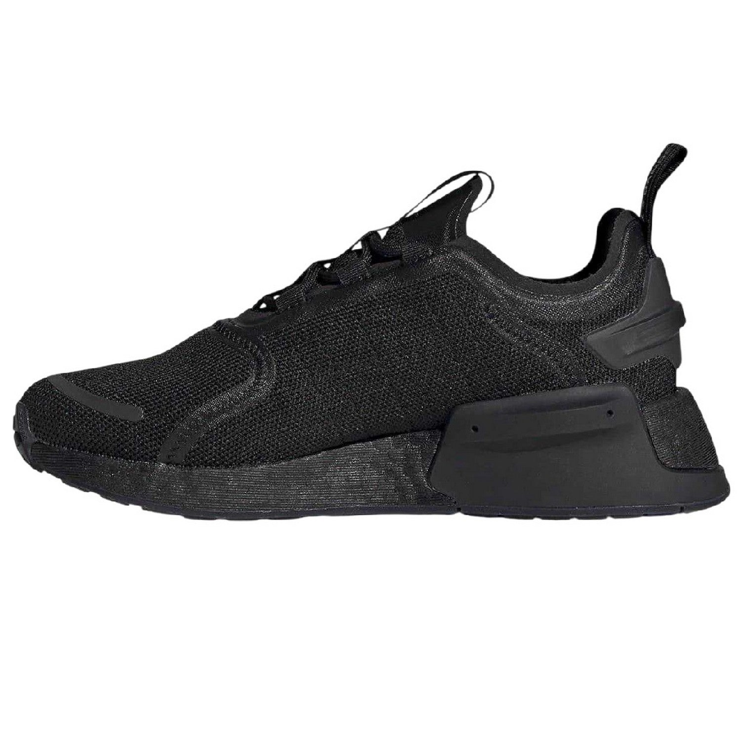 Black - Side - Adidas Childrens-Kids Nmd V3 3 Stripes Trainers