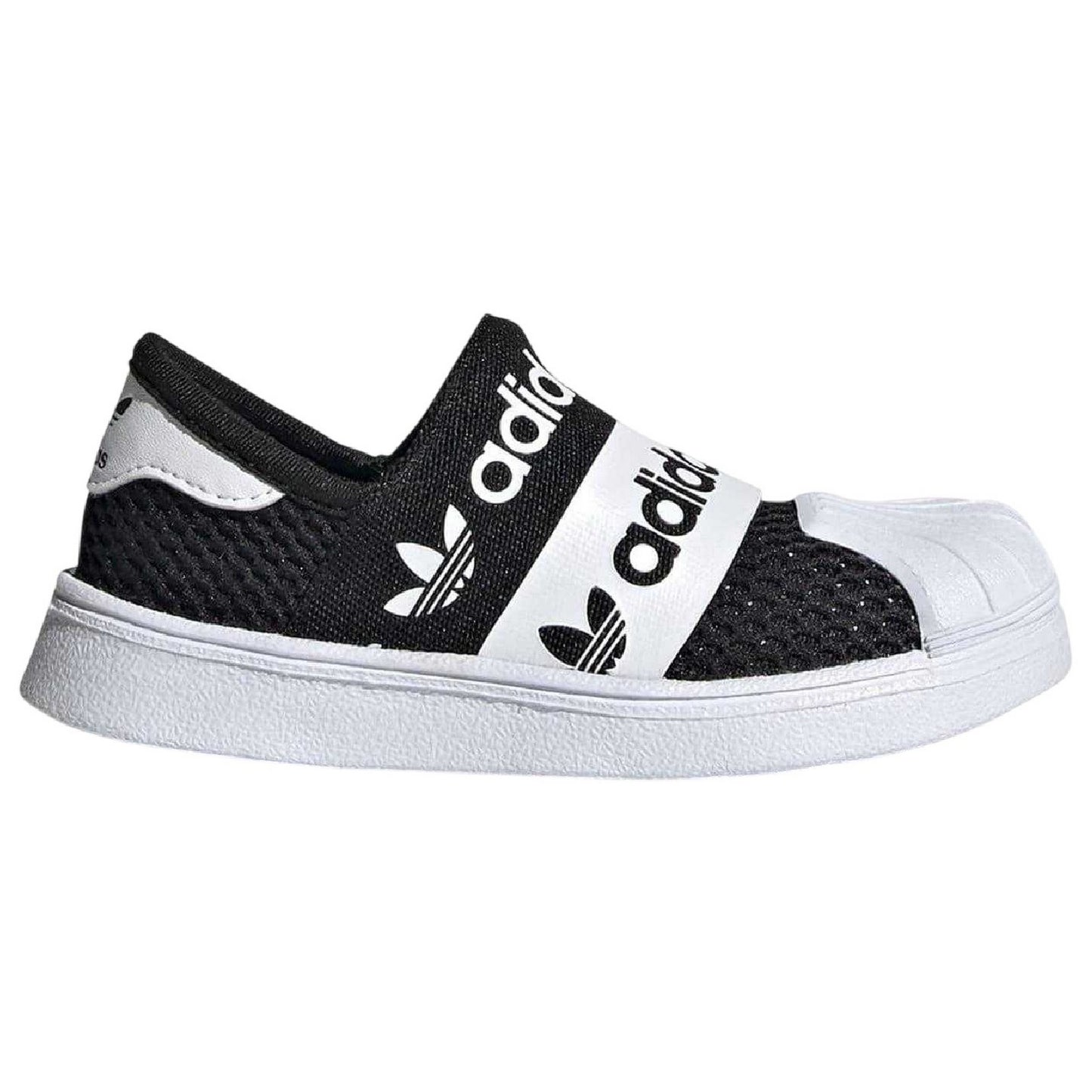 White-Black - Lifestyle - Adidas Childrens-Kids Superstar Mesh Trainers