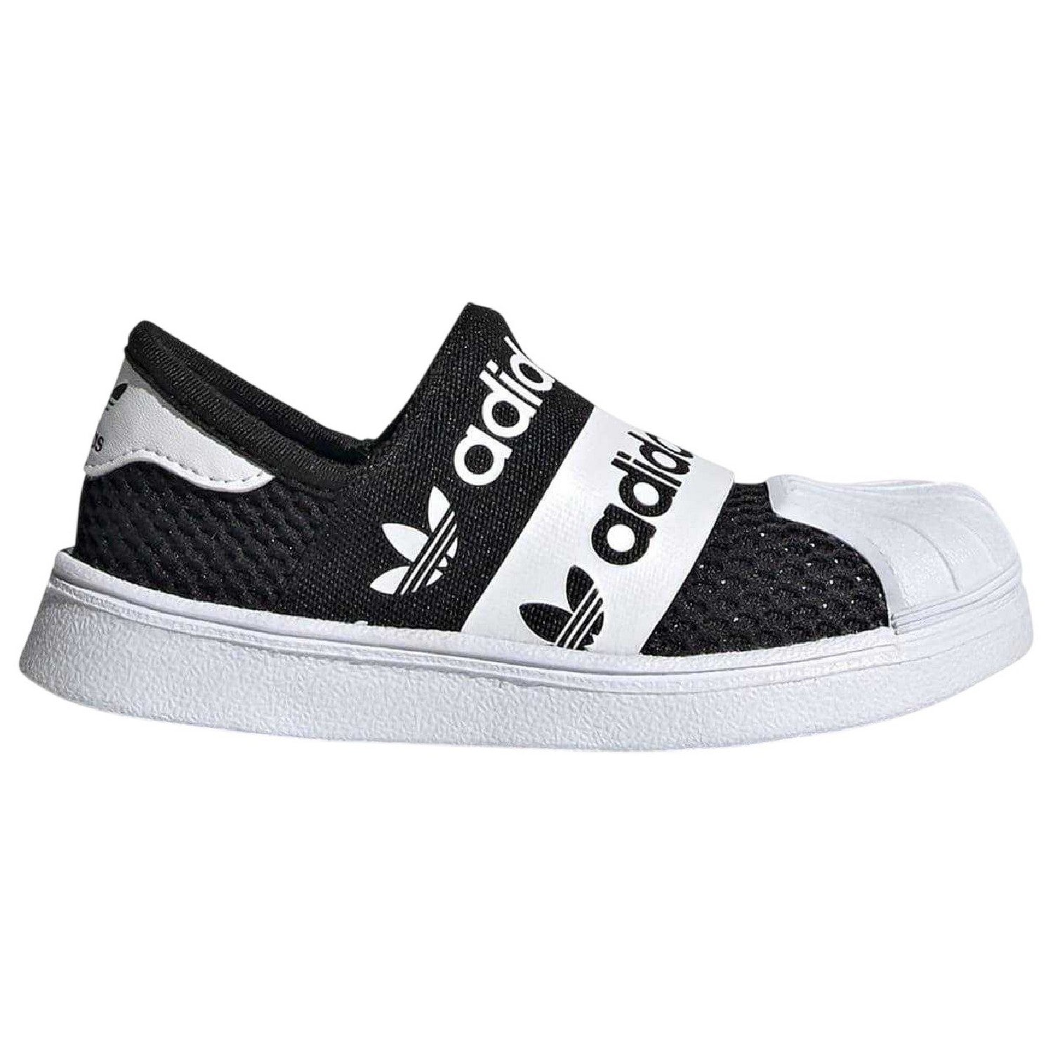White-Black - Lifestyle - Adidas Childrens-Kids Superstar Mesh Trainers