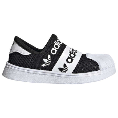 White-Black - Lifestyle - Adidas Childrens-Kids Superstar Mesh Trainers