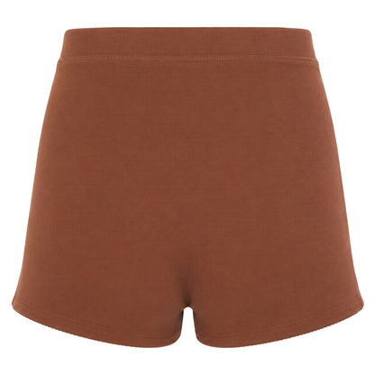 Bronze - Back - PJ Salvage Womens-Ladies Salvage Jersey Ribbed Shorts