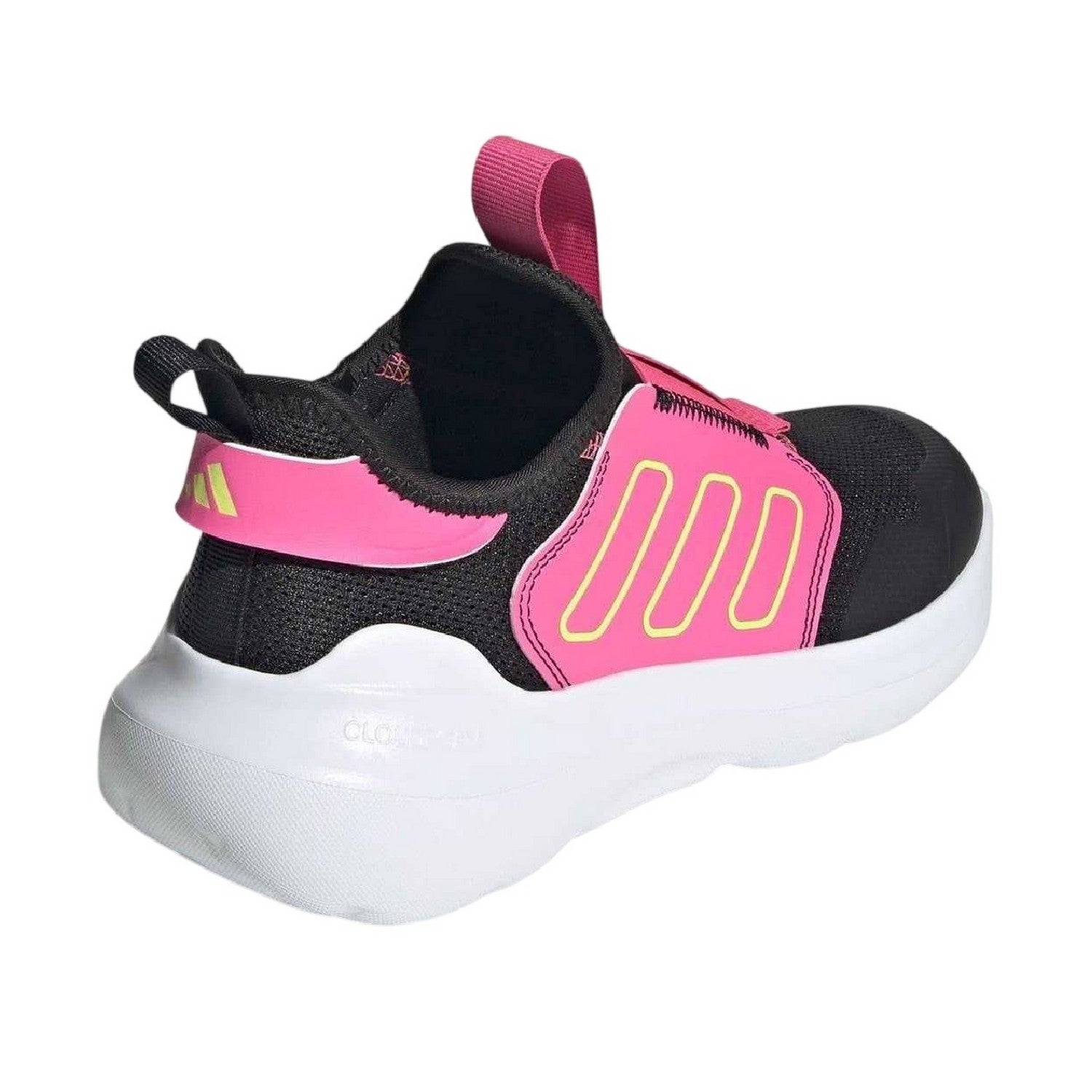 Black-Pink - Back - Adidas Childrens-Kids Tensaur Contrast Slip-on Trainers