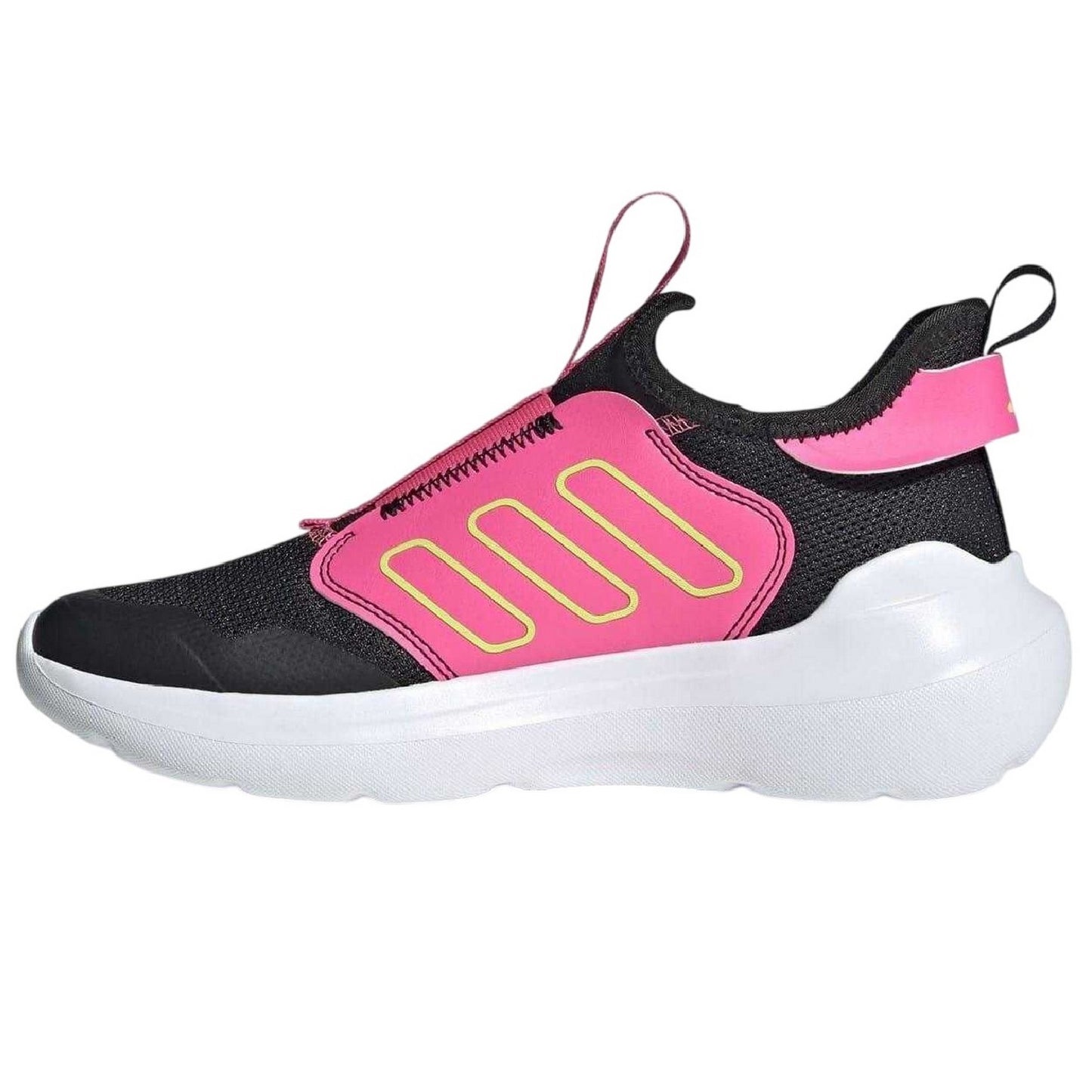Black-Pink - Side - Adidas Childrens-Kids Tensaur Contrast Slip-on Trainers
