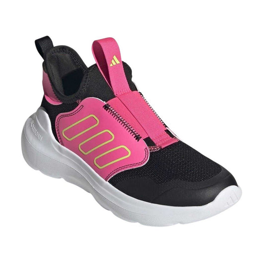 Black-Pink - Front - Adidas Childrens-Kids Tensaur Contrast Slip-on Trainers