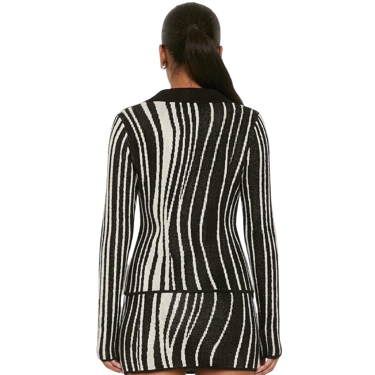 Black - Back - Missy Empire Womens-Ladies Stripes Shirt