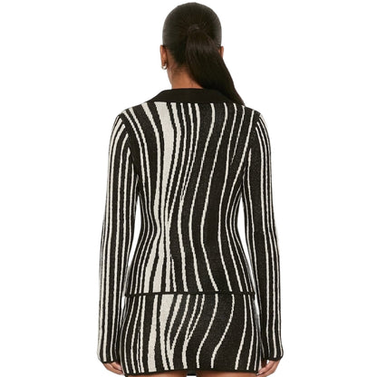 Black - Back - Missy Empire Womens-Ladies Stripes Shirt