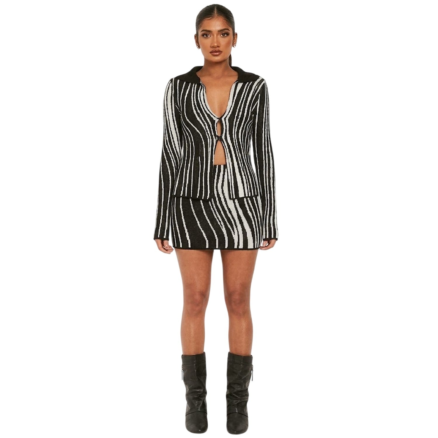 Black - Lifestyle - Missy Empire Womens-Ladies Stripes Shirt