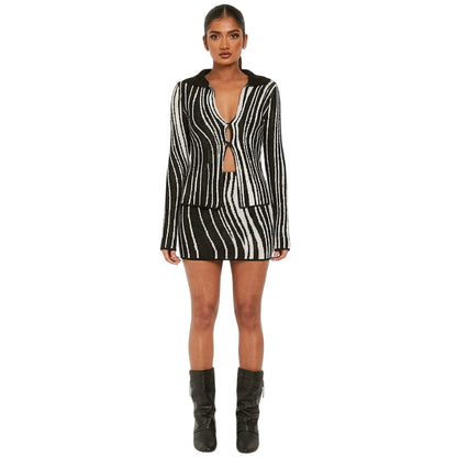 Black - Lifestyle - Missy Empire Womens-Ladies Stripes Shirt
