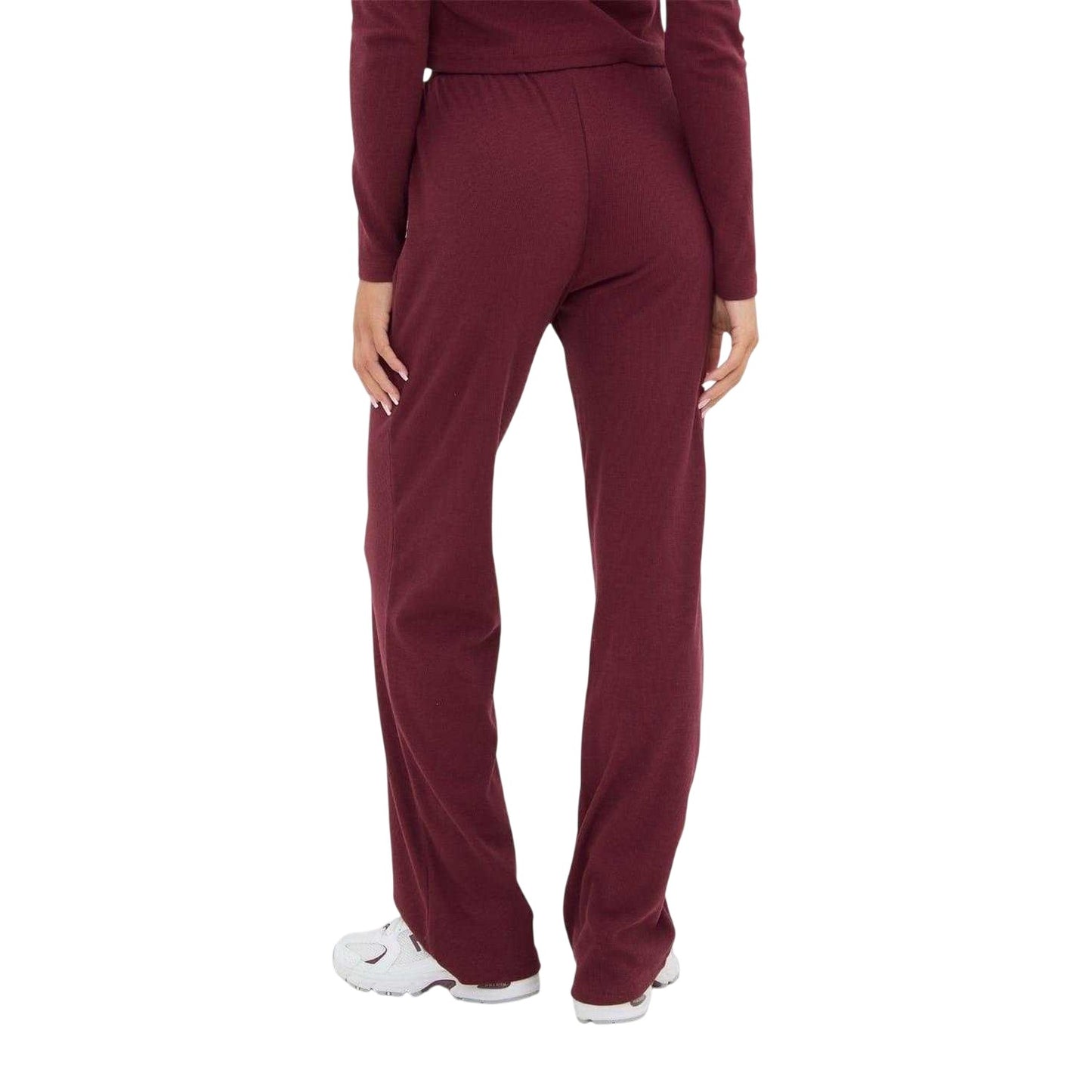 Burgundy - Back - I Saw It First Womens-Ladies Wide Leg Trousers