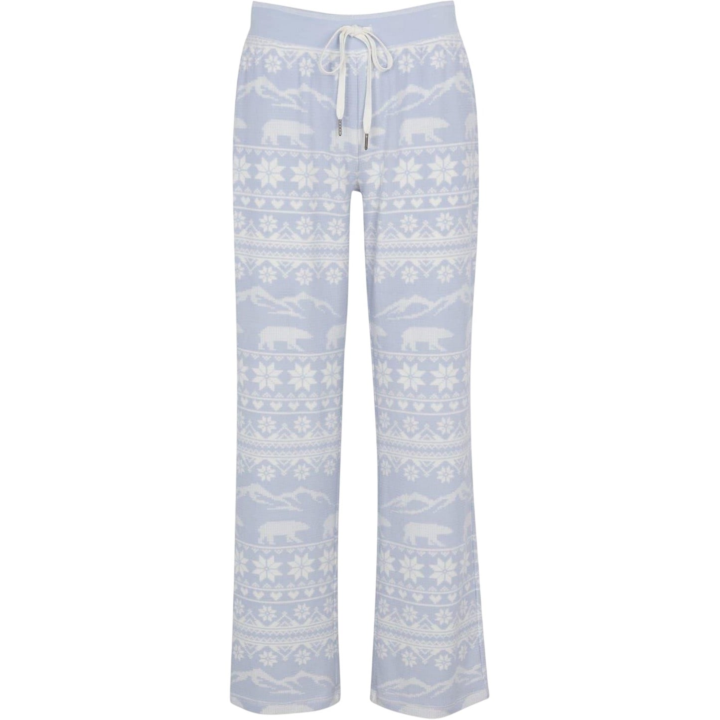 Light Blue - Front - PJ Salvage Womens-Ladies Snowflake Relaxed Fit Christmas Lounge Pants