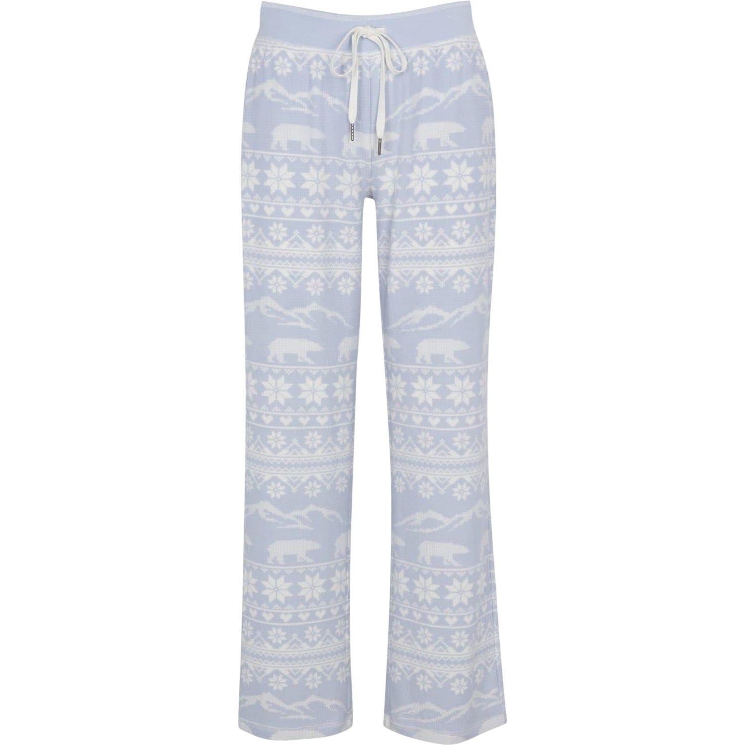 Light Blue - Front - PJ Salvage Womens-Ladies Snowflake Relaxed Fit Christmas Lounge Pants
