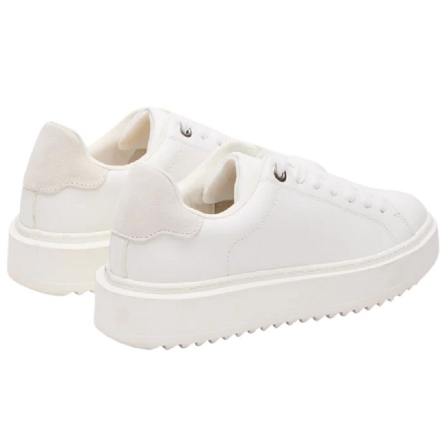 White - Back - Steve Madden Womens-Ladies Catcher 2.0 Canvas Trainers