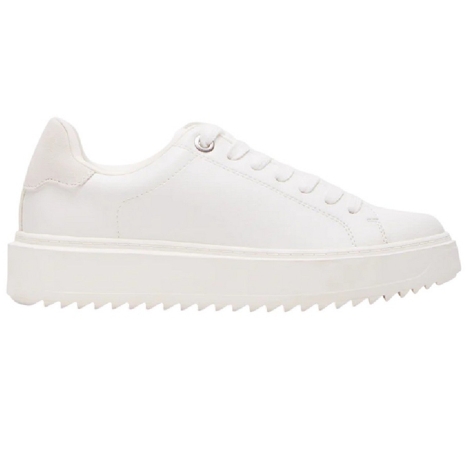 White - Side - Steve Madden Womens-Ladies Catcher 2.0 Canvas Trainers