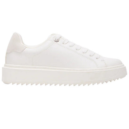 White - Side - Steve Madden Womens-Ladies Catcher 2.0 Canvas Trainers