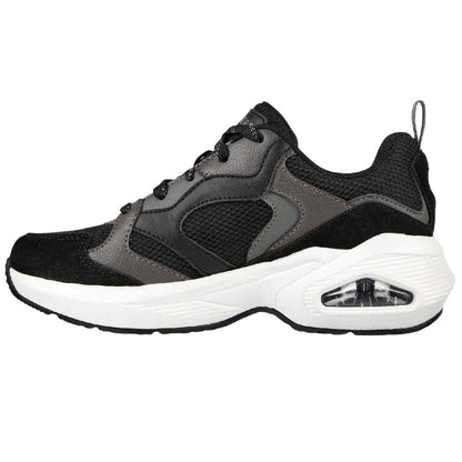 Black - Back - Skechers Womens-Ladies Uno Suede Trainers