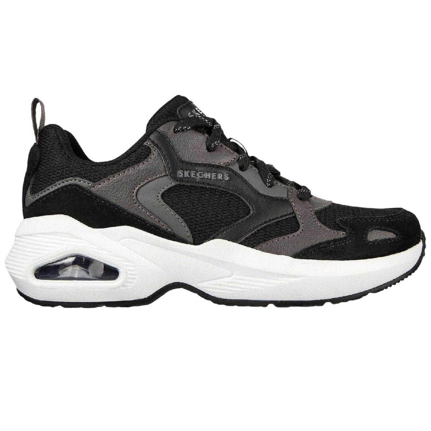 Black - Side - Skechers Womens-Ladies Uno Suede Trainers
