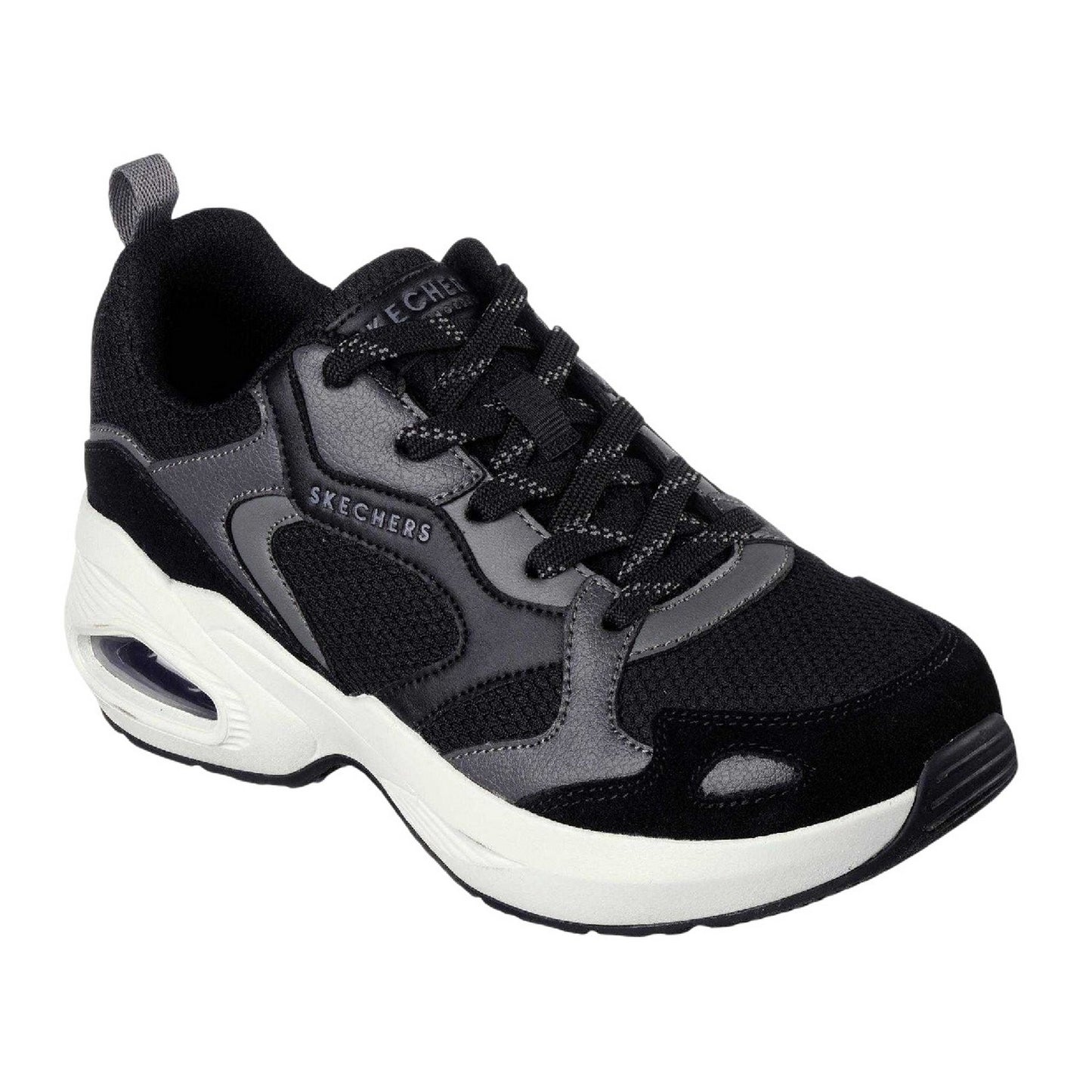 Black - Front - Skechers Womens-Ladies Uno Suede Trainers