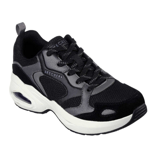 Black - Front - Skechers Womens-Ladies Uno Suede Trainers