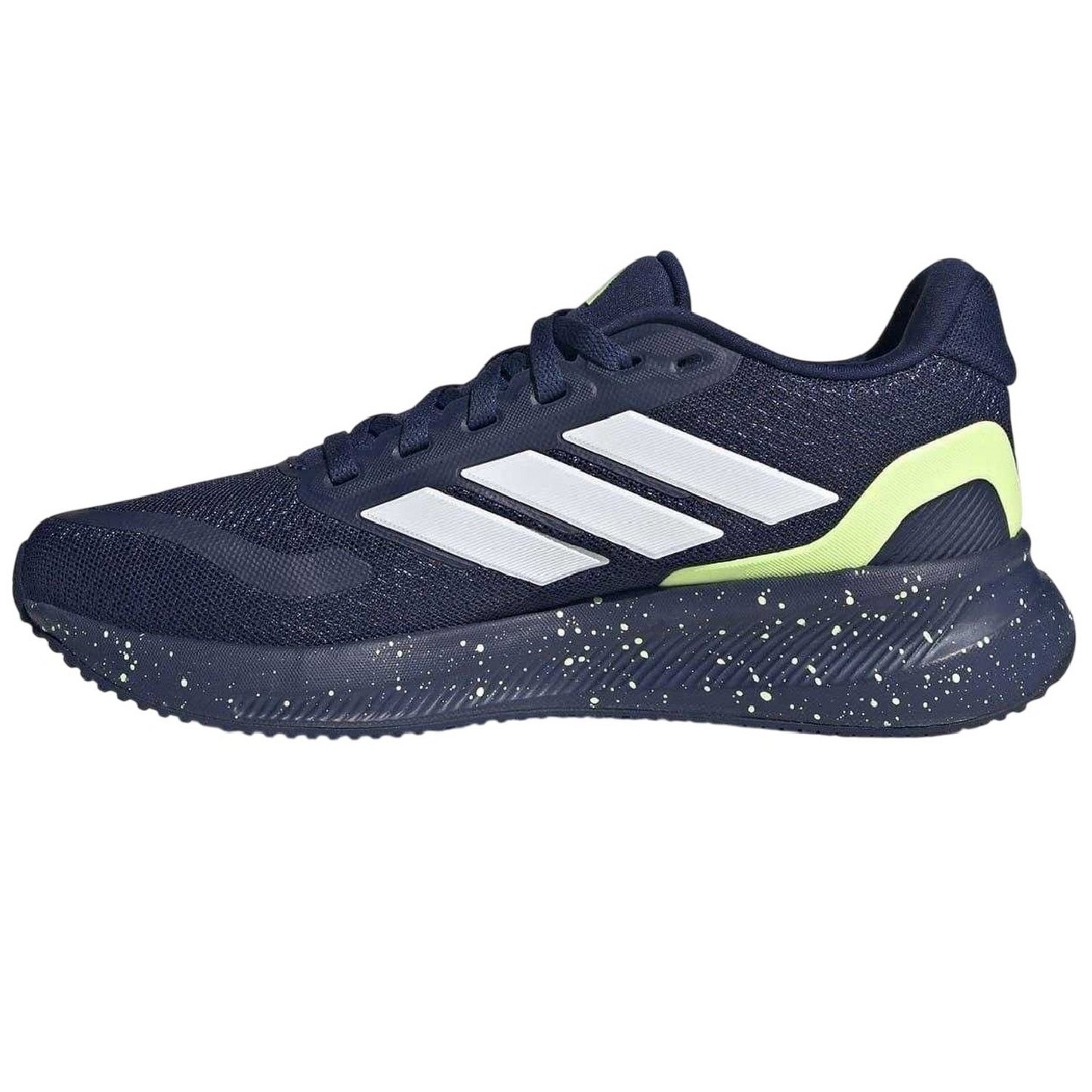 Dark Blue-Yellow - Side - Adidas Childrens-Kids Runfalcon 5 Cloudfoam Trainers