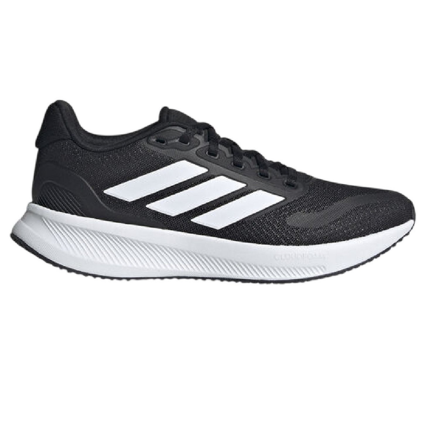 Black-White - Side - Adidas Childrens-Kids Runfalcon 5 Cloudfoam Trainers