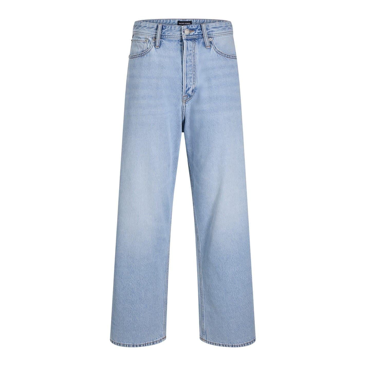 Blue Denim - Front - Jack And Jones Mens Denim 5 Pockets Straight Leg Jeans