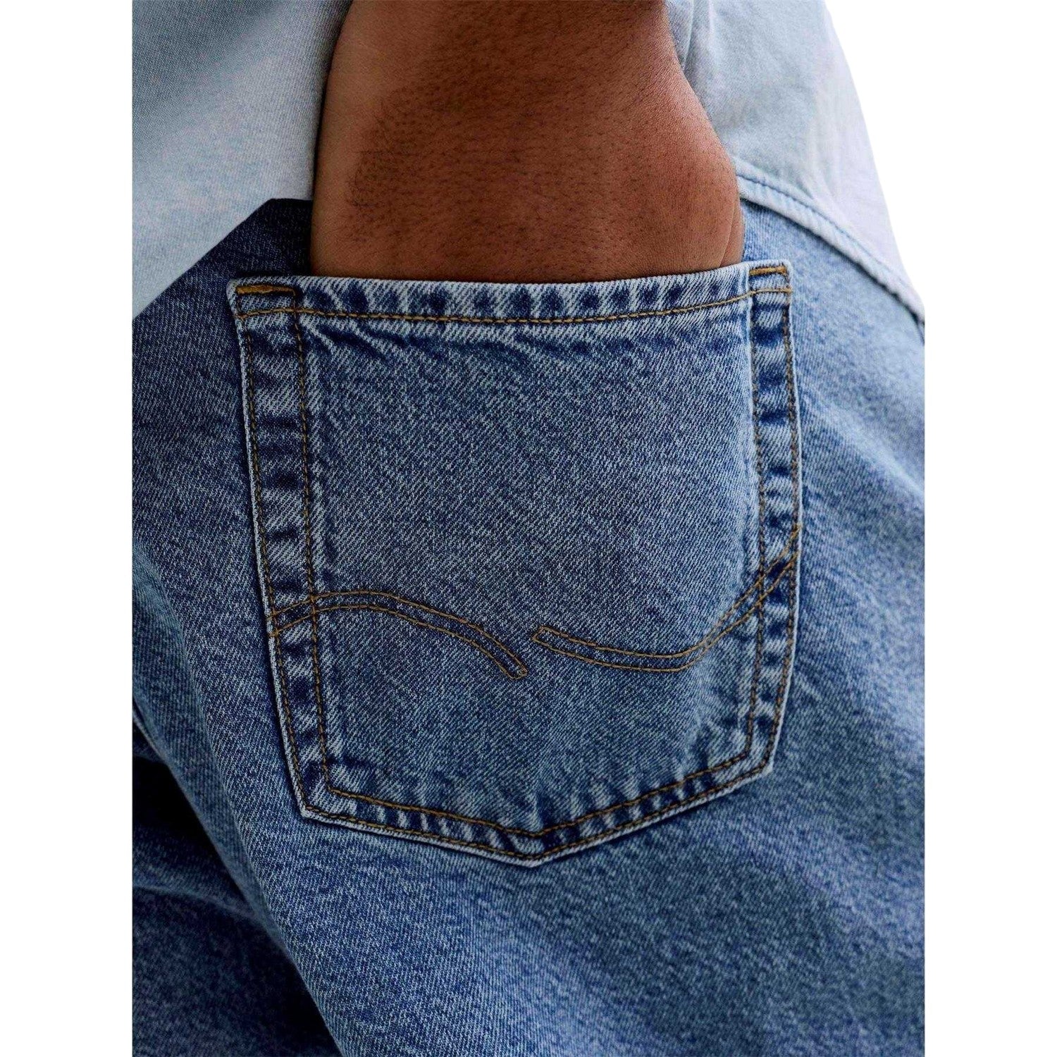 Blue Denim - Side - Jack And Jones Mens Chris Original Denim Jeans